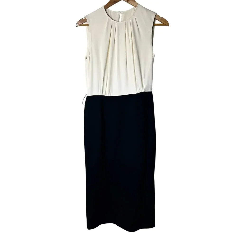 Michael Kors Dress Size 4 Vintage Classic Timeless Wool Blend Cream‎ Black